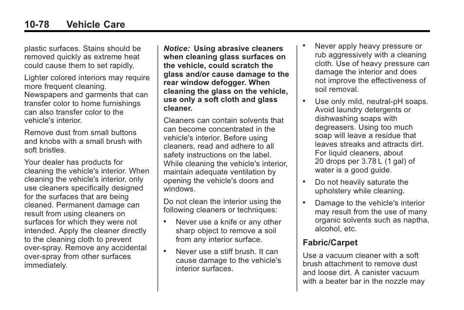 78 vehicle care | Buick 2011 Regal User Manual | Page 314 / 360