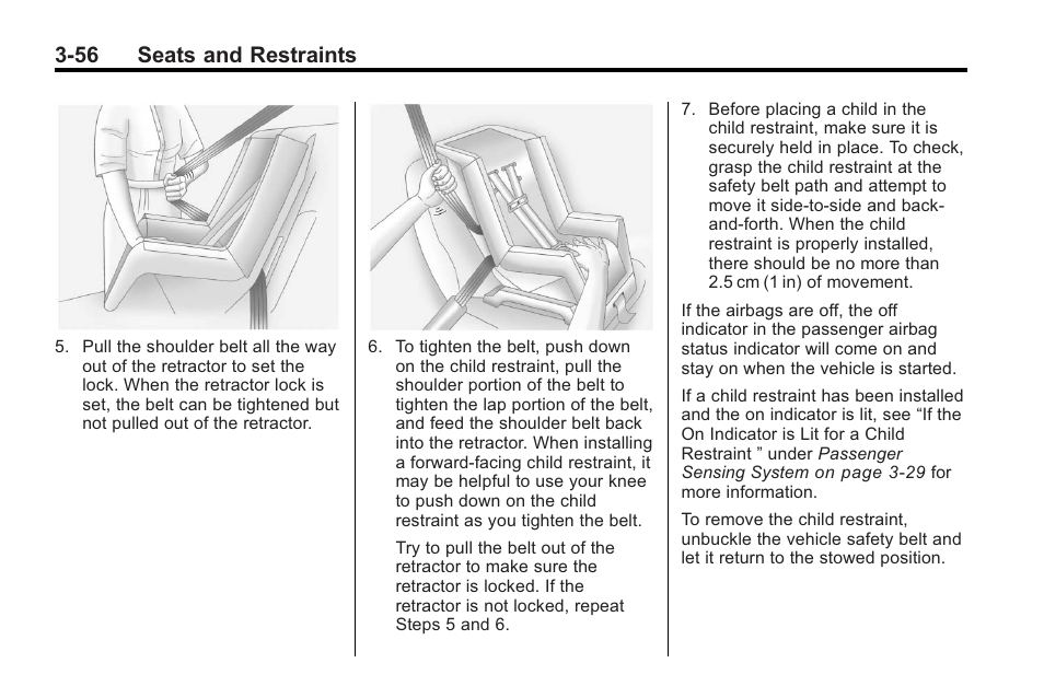 56 seats and restraints | Buick 2011 Regal User Manual | Page 98 / 360
