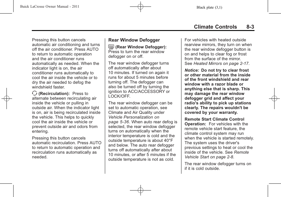 Buick 2011 Lacrosse User Manual | Page 231 / 446