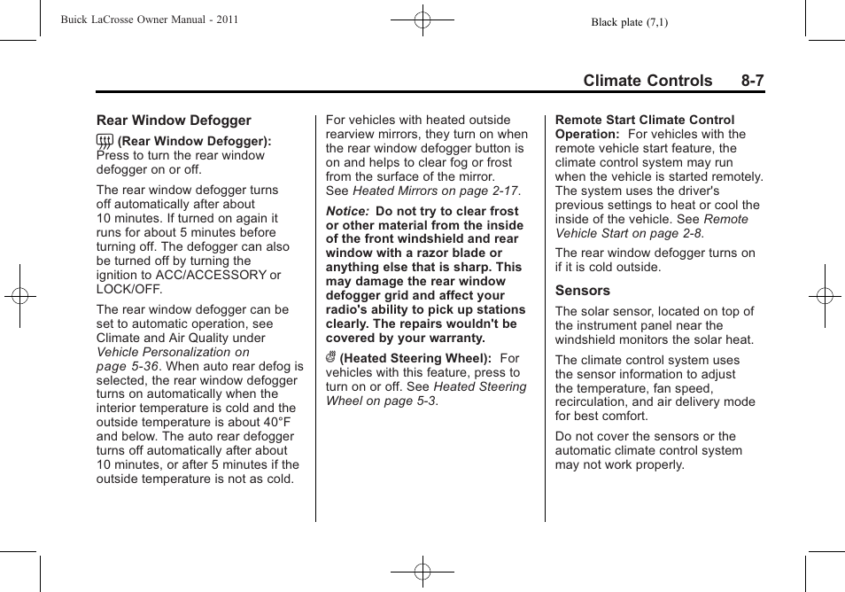 Buick 2011 Lacrosse User Manual | Page 235 / 446