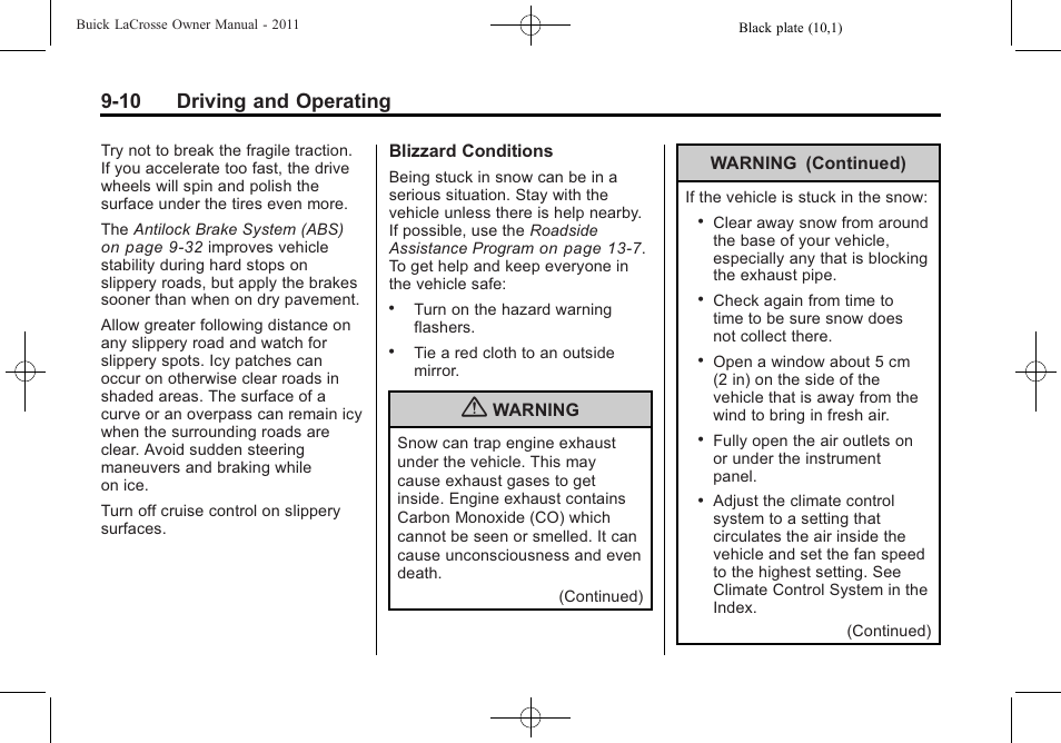 10 driving and operating | Buick 2011 Lacrosse User Manual | Page 248 / 446
