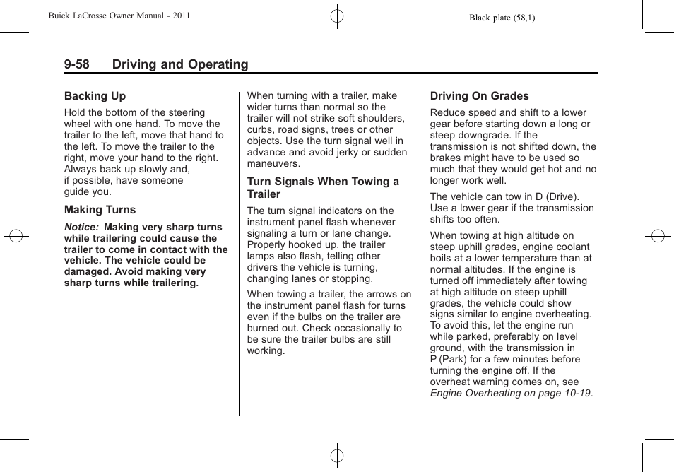 58 driving and operating | Buick 2011 Lacrosse User Manual | Page 296 / 446