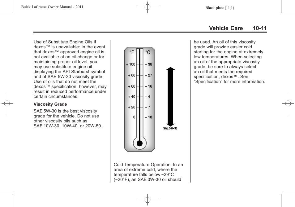 Vehicle care 10-11 | Buick 2011 Lacrosse User Manual | Page 311 / 446