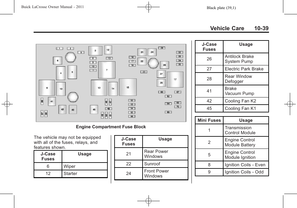 Vehicle care 10-39 | Buick 2011 Lacrosse User Manual | Page 339 / 446