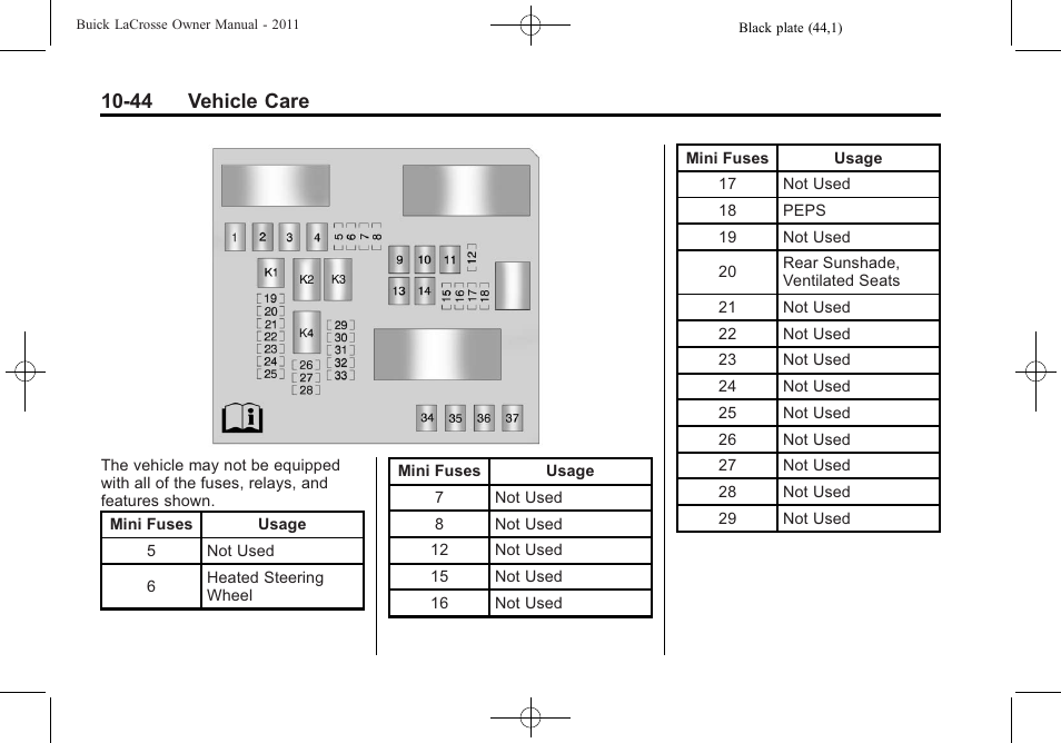 44 vehicle care | Buick 2011 Lacrosse User Manual | Page 344 / 446