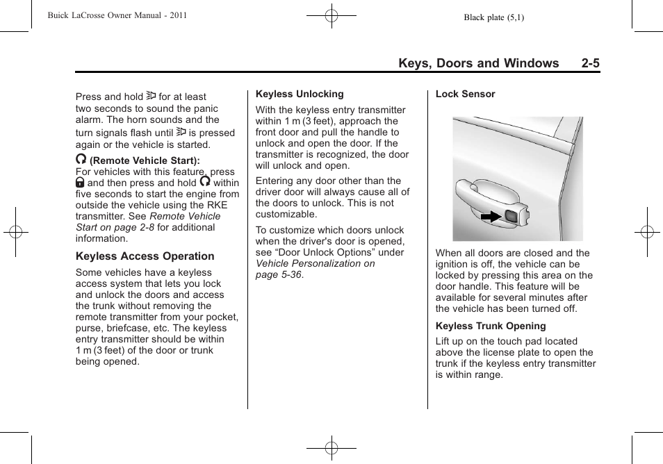 Buick 2011 Lacrosse User Manual | Page 35 / 446