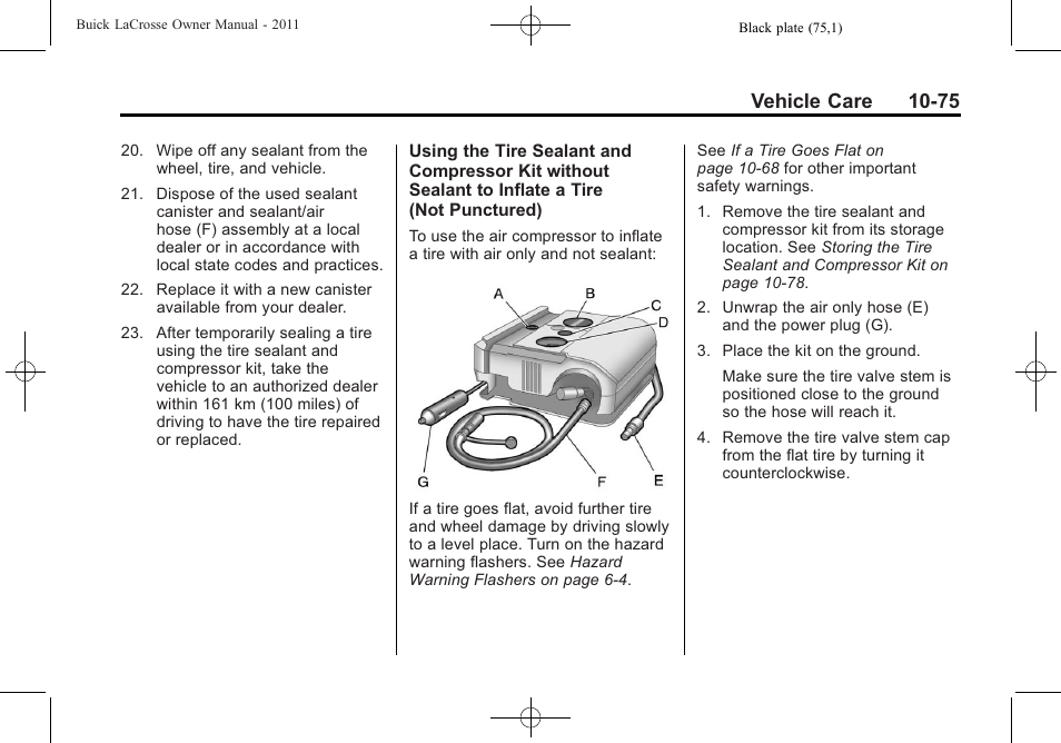 Vehicle care 10-75 | Buick 2011 Lacrosse User Manual | Page 375 / 446