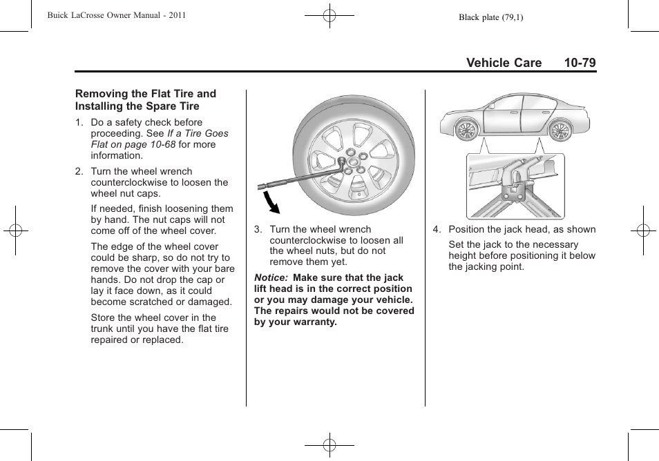 Vehicle care 10-79 | Buick 2011 Lacrosse User Manual | Page 379 / 446