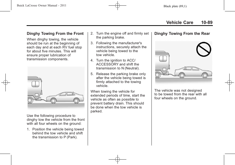 Vehicle care 10-89 | Buick 2011 Lacrosse User Manual | Page 389 / 446