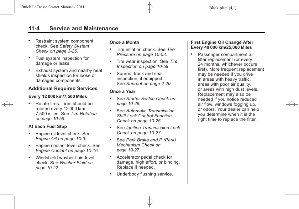 4 service and maintenance | Buick 2011 Lacrosse User Manual | Page 404 / 446