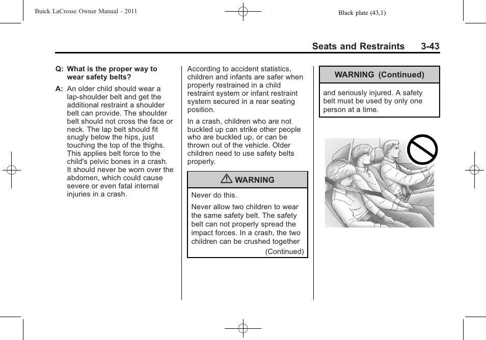 Buick 2011 Lacrosse User Manual | Page 95 / 446
