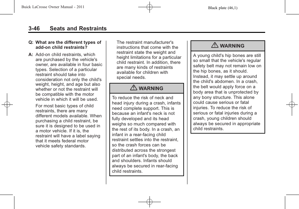 Buick 2011 Lacrosse User Manual | Page 98 / 446