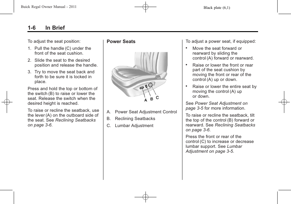 6 in brief | Buick REGAL 2011 User Manual | Page 10 / 368