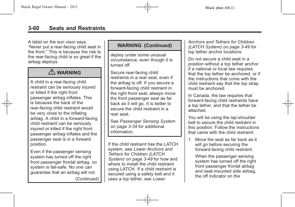 Buick REGAL 2011 User Manual | Page 102 / 368