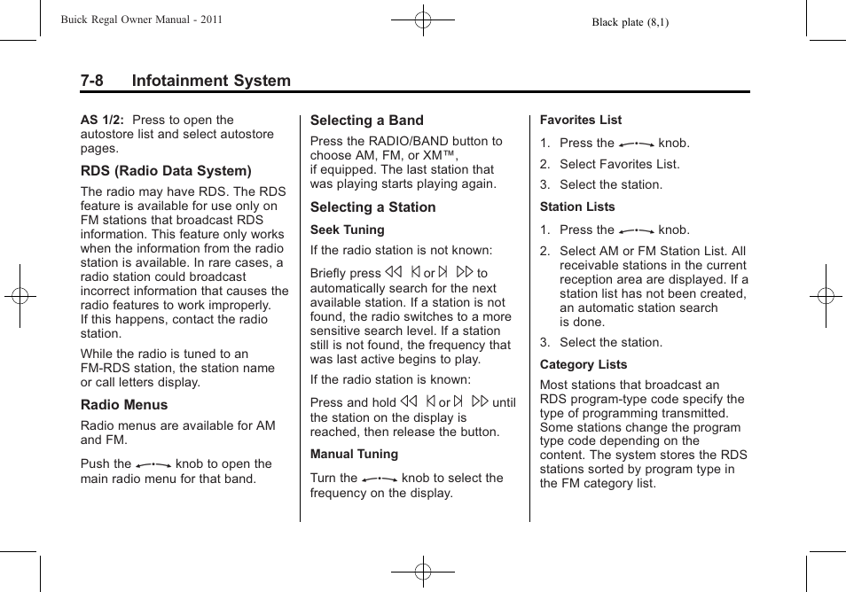 Buick REGAL 2011 User Manual | Page 158 / 368