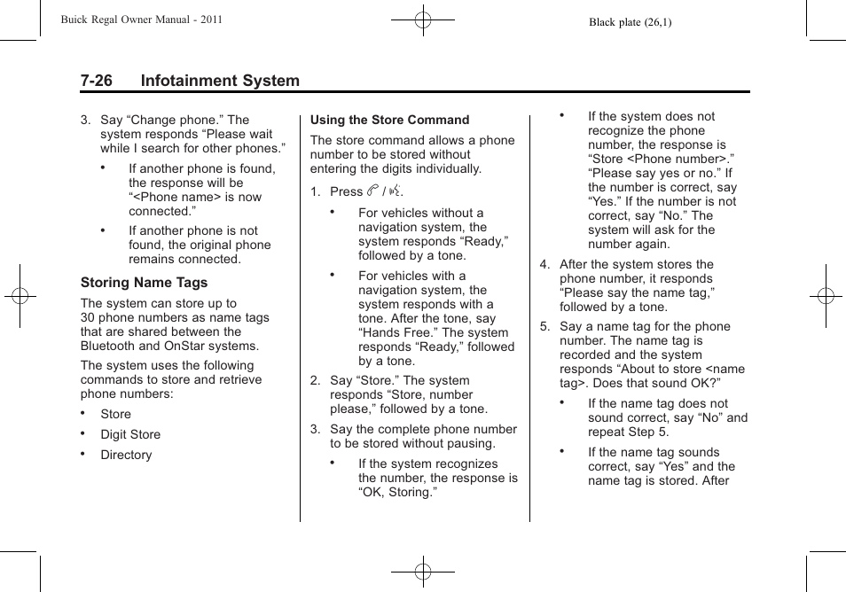 26 infotainment system | Buick REGAL 2011 User Manual | Page 176 / 368