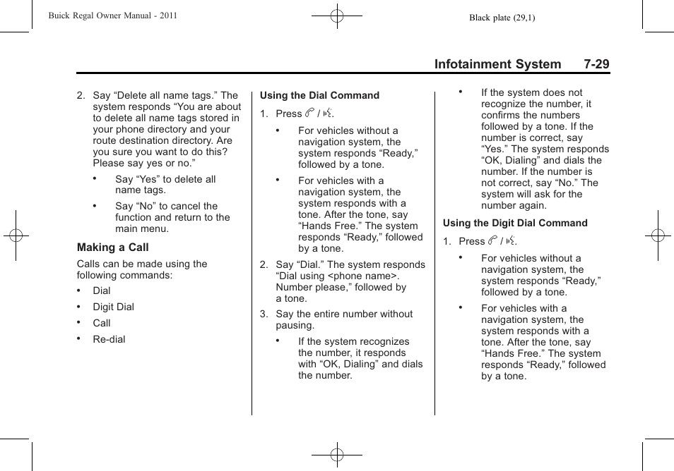 Infotainment system 7-29 | Buick REGAL 2011 User Manual | Page 179 / 368