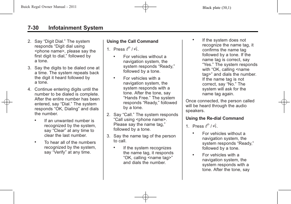 30 infotainment system | Buick REGAL 2011 User Manual | Page 180 / 368