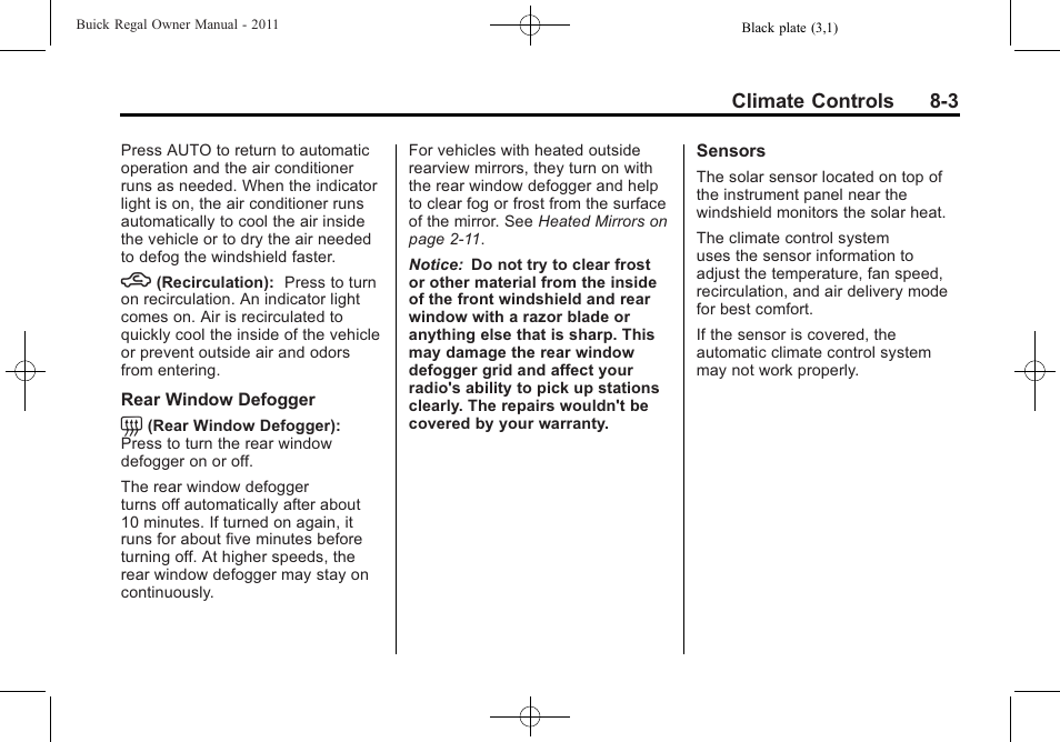 Buick REGAL 2011 User Manual | Page 187 / 368