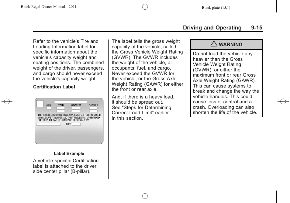 Buick REGAL 2011 User Manual | Page 205 / 368