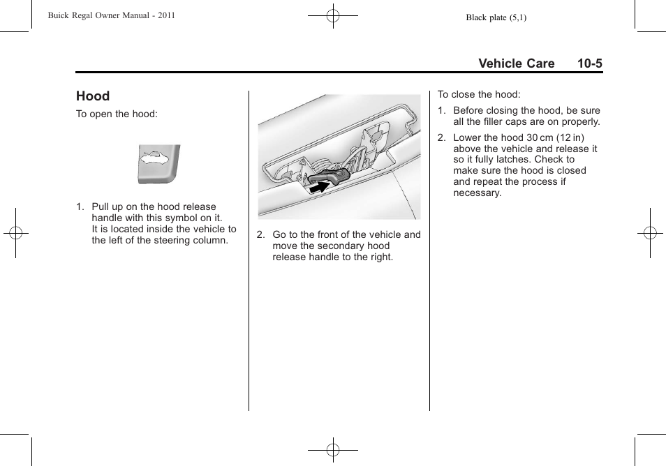 Hood, Hood -5 | Buick REGAL 2011 User Manual | Page 245 / 368