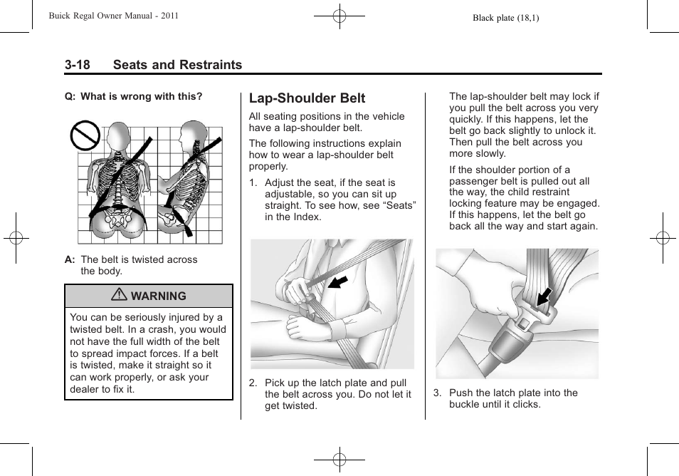 Lap-shoulder belt, Lap-shoulder belt -18, Adding | Buick REGAL 2011 User Manual | Page 60 / 368