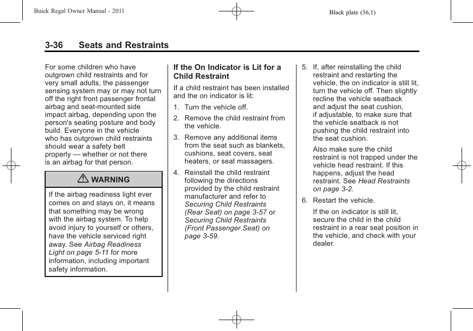 Buick REGAL 2011 User Manual | Page 78 / 368