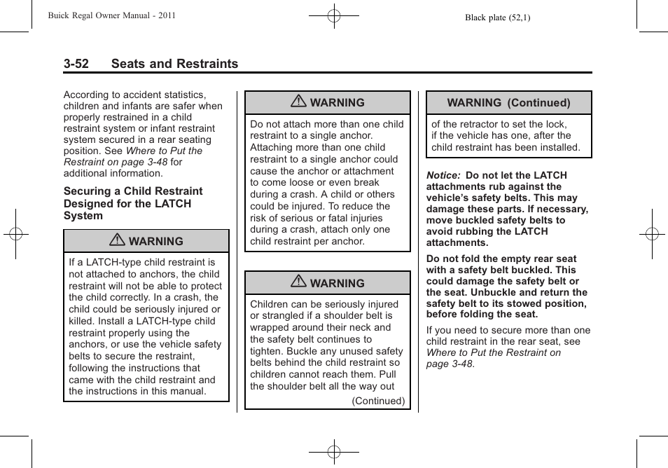 Buick REGAL 2011 User Manual | Page 94 / 368