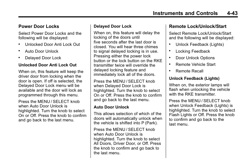 Instruments and controls 4-43 | Buick 2010 Lacrosse User Manual | Page 131 / 420