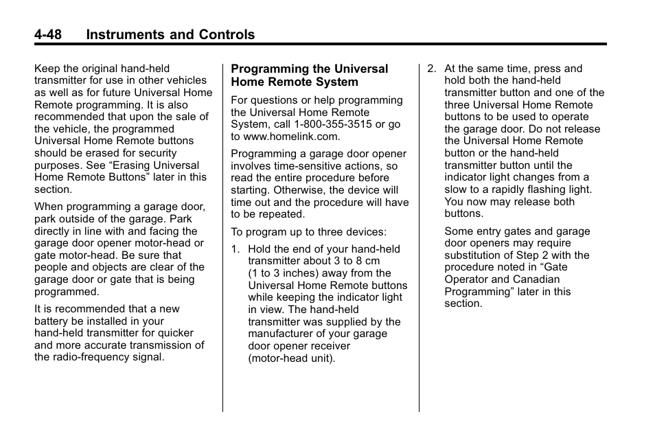 48 instruments and controls | Buick 2010 Lacrosse User Manual | Page 136 / 420