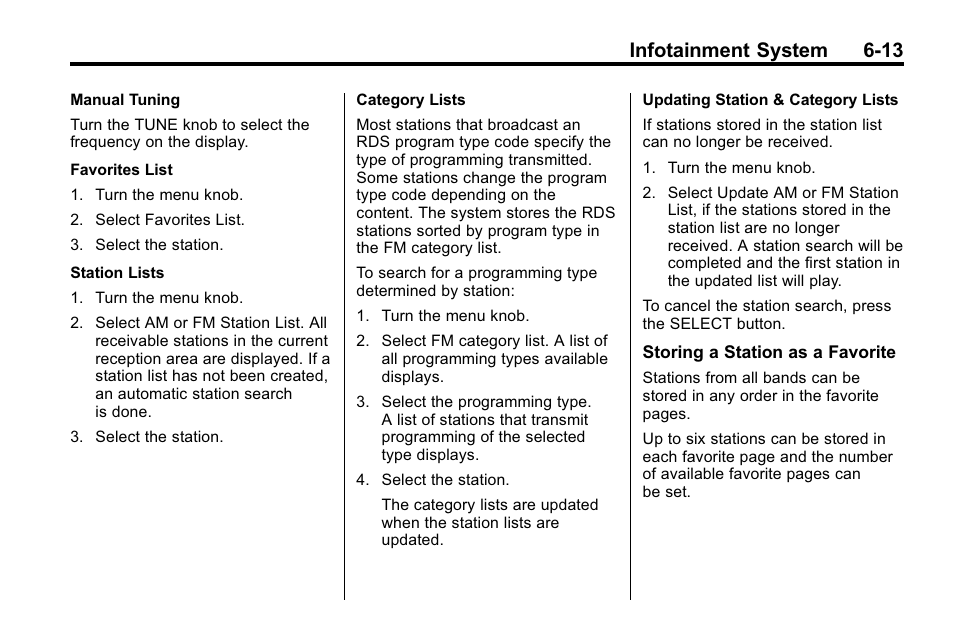 Infotainment system 6-13 | Buick 2010 Lacrosse User Manual | Page 161 / 420
