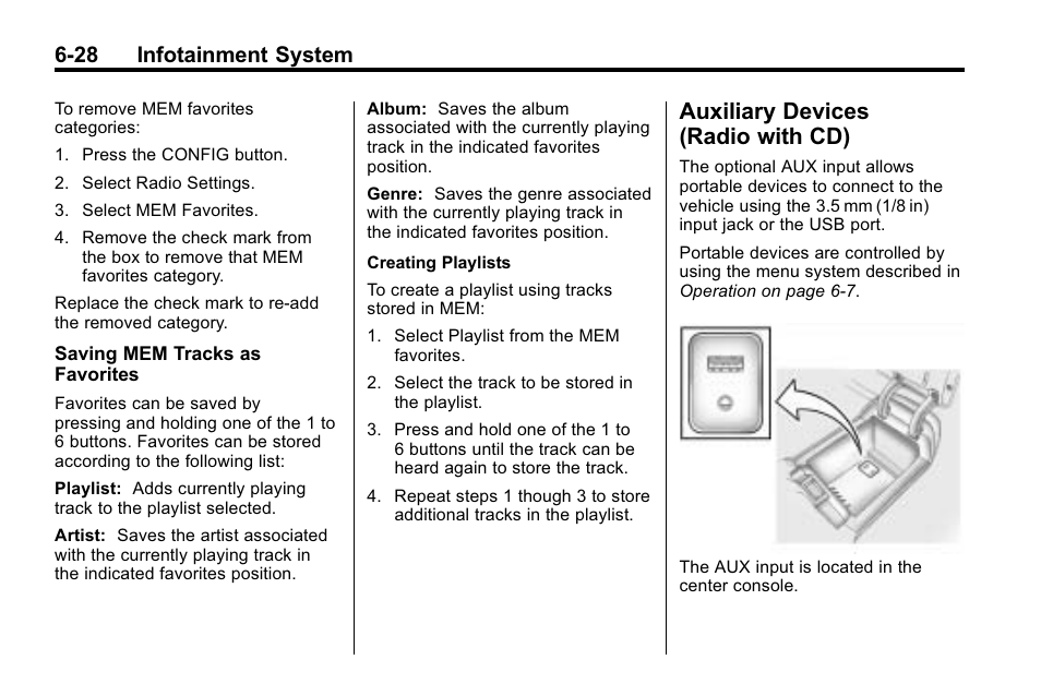 Auxiliary devices (radio with cd), Auxiliary devices (radio, With cd) -28 | 28 infotainment system | Buick 2010 Lacrosse User Manual | Page 176 / 420