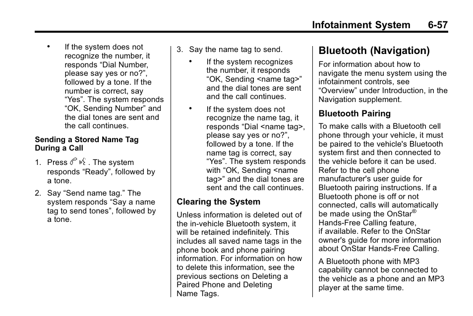 Bluetooth (navigation), Bluetooth (navigation) -57, Infotainment system 6-57 | Buick 2010 Lacrosse User Manual | Page 205 / 420