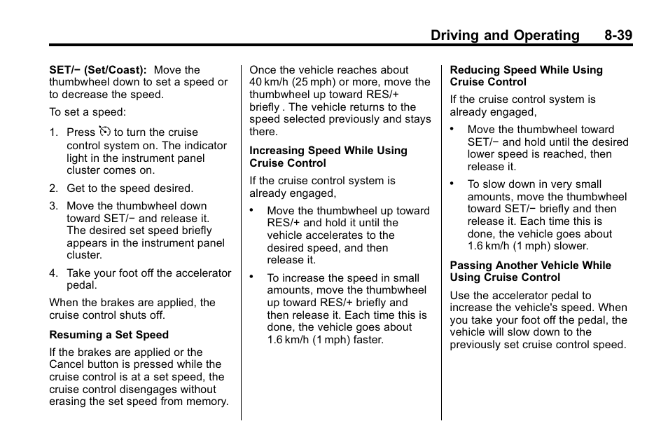 Driving and operating 8-39 | Buick 2010 Lacrosse User Manual | Page 263 / 420