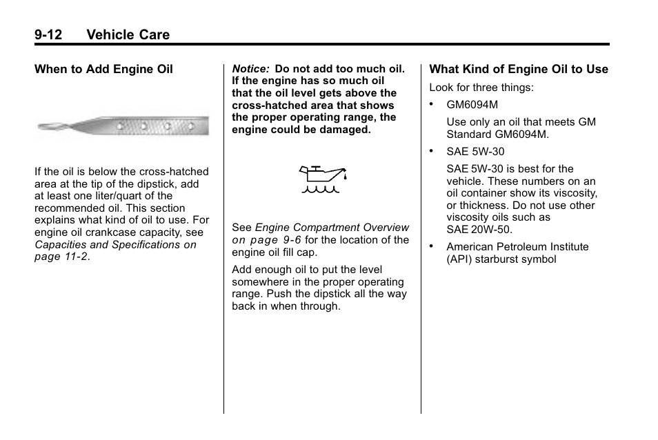 12 vehicle care | Buick 2010 Lacrosse User Manual | Page 294 / 420
