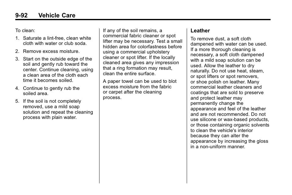 92 vehicle care | Buick 2010 Lacrosse User Manual | Page 374 / 420