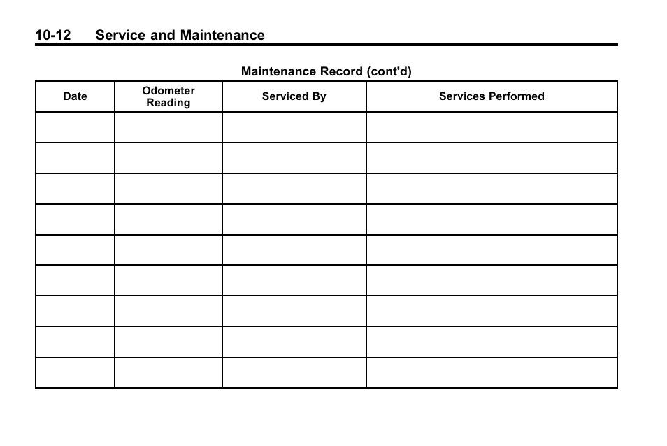 12 service and maintenance | Buick 2010 Lacrosse User Manual | Page 388 / 420