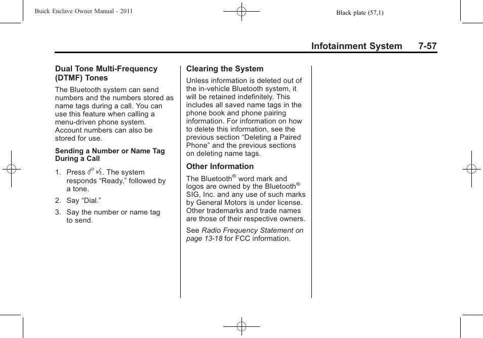 Infotainment system 7-57 | Buick 2011 Enclave User Manual | Page 245 / 458