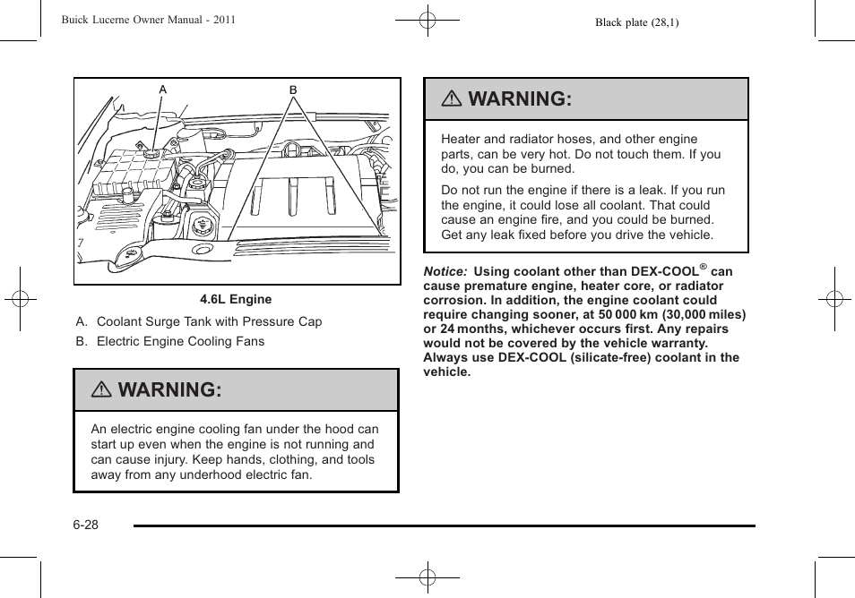 Warning | Buick 2011 Lucerne User Manual | Page 310 / 446