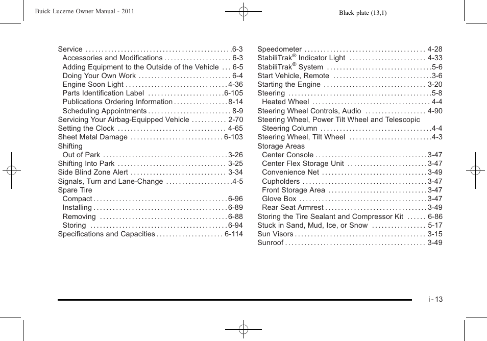 Buick 2011 Lucerne User Manual | Page 443 / 446