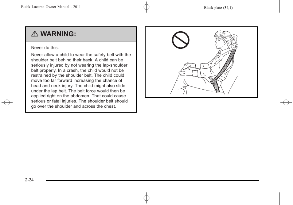 Warning | Buick 2011 Lucerne User Manual | Page 66 / 446