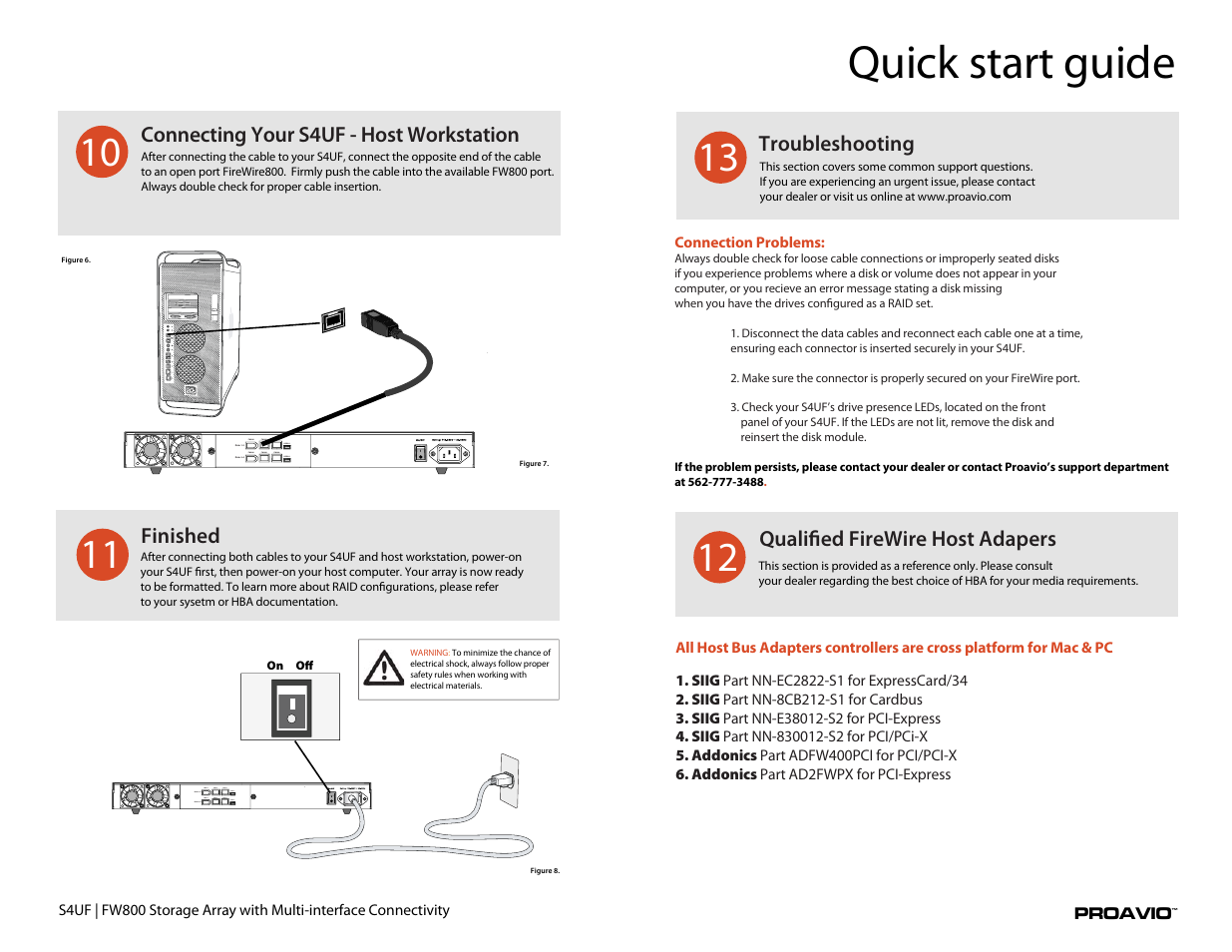 S4uf, Quick start guide | Proavio S4UF User Manual | Page 4 / 5