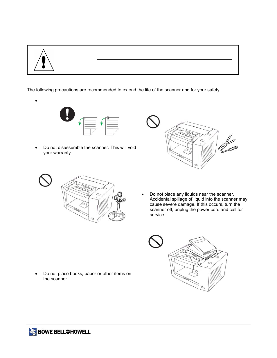 Safety and precautions, Caution | Bowe, Bell + Howell 1400 User Manual | Page 10 / 108