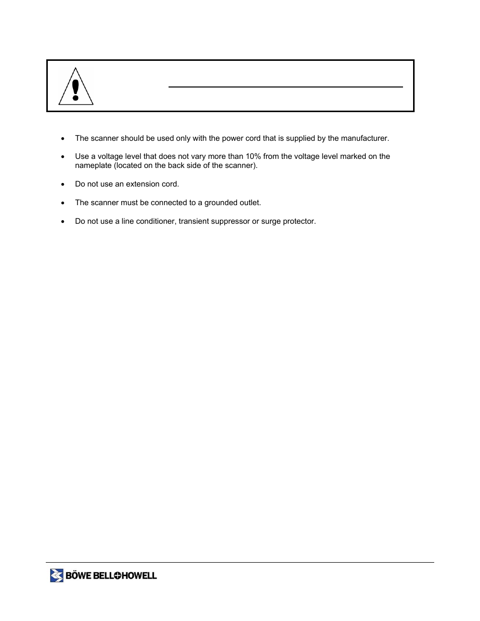 Power source, Caution | Bowe, Bell + Howell 1400 User Manual | Page 14 / 108