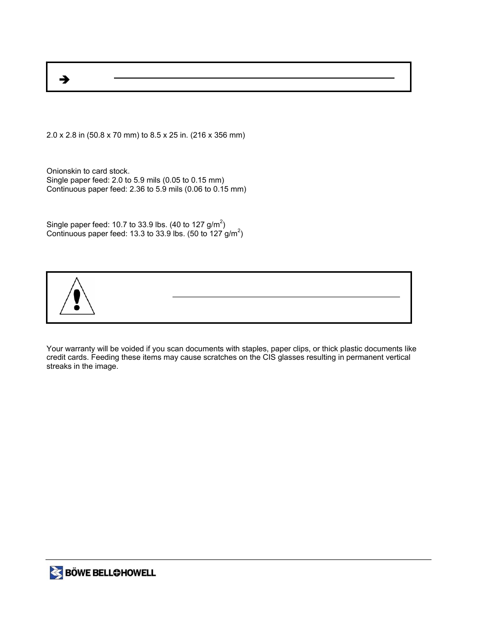 Acceptable documents, Warning, English | Bowe, Bell + Howell 1400 User Manual | Page 27 / 108