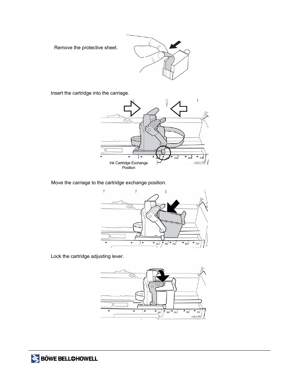 Installing the ink cartridge | Bowe, Bell + Howell 1400 User Manual | Page 77 / 108