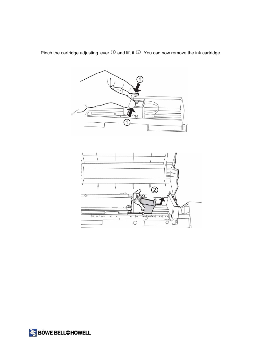 Removing the ink cartridge | Bowe, Bell + Howell 1400 User Manual | Page 88 / 108