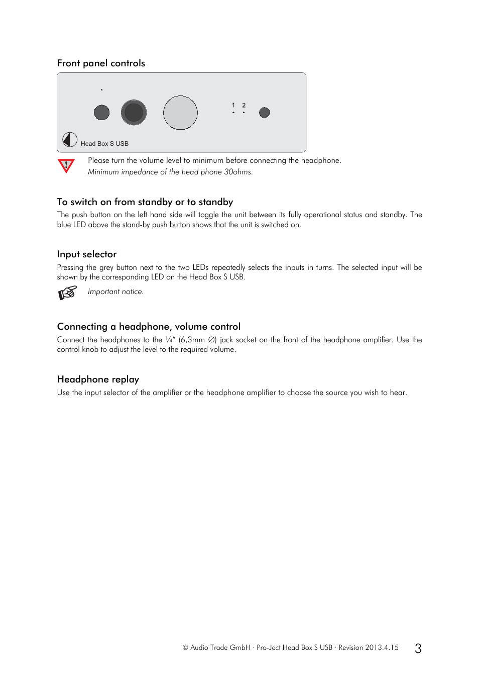Pro-Ject Audio Systems Head Box S USB User Manual | Page 3 / 4