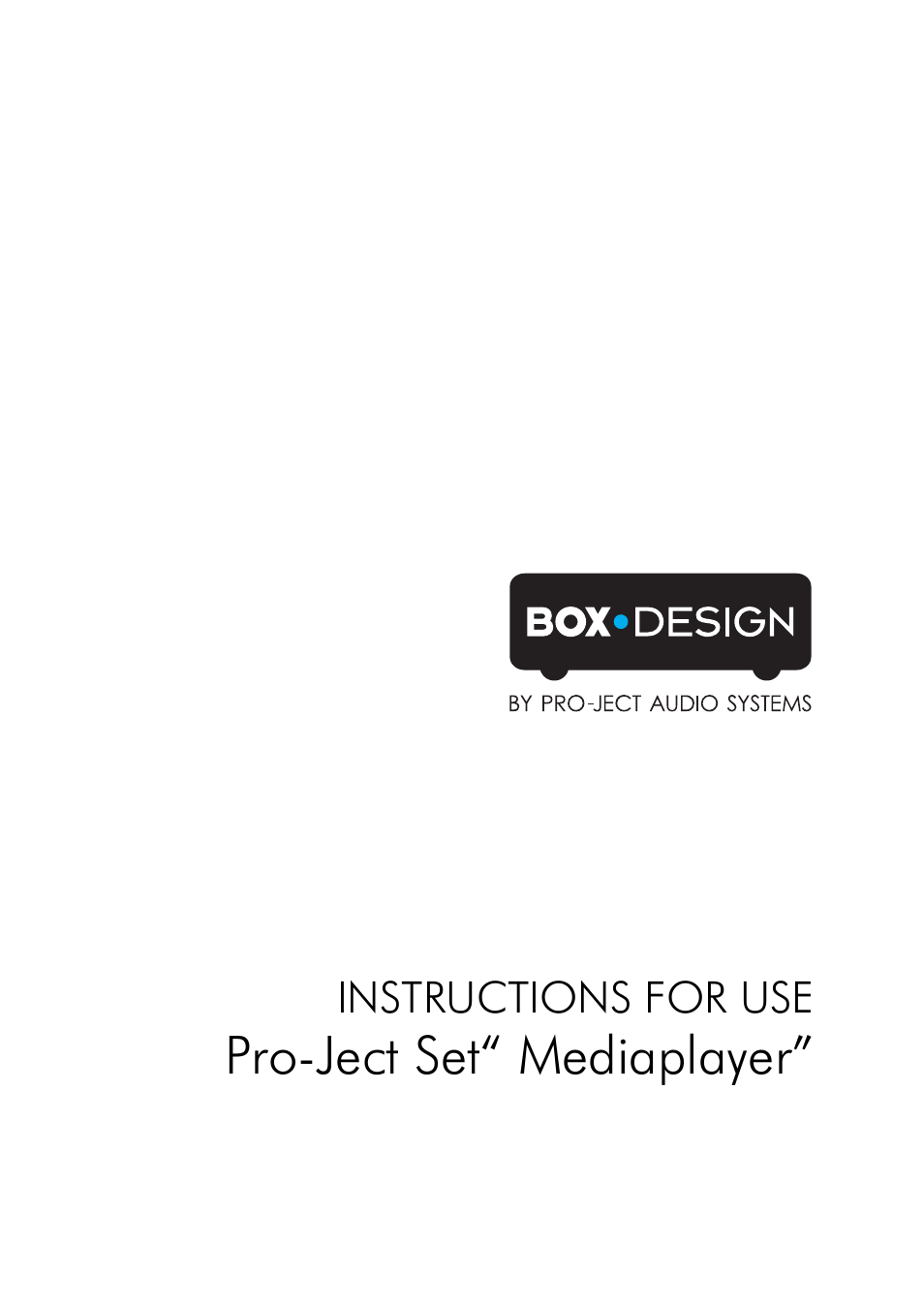 Pro-Ject Audio Systems Set Mediaplayer User Manual | 8 pages