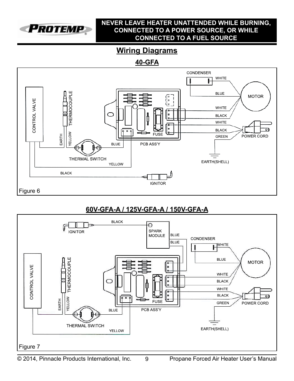 Wiring diagrams | ProTemp PT-150V-GFA User Manual | Page 10 / 16